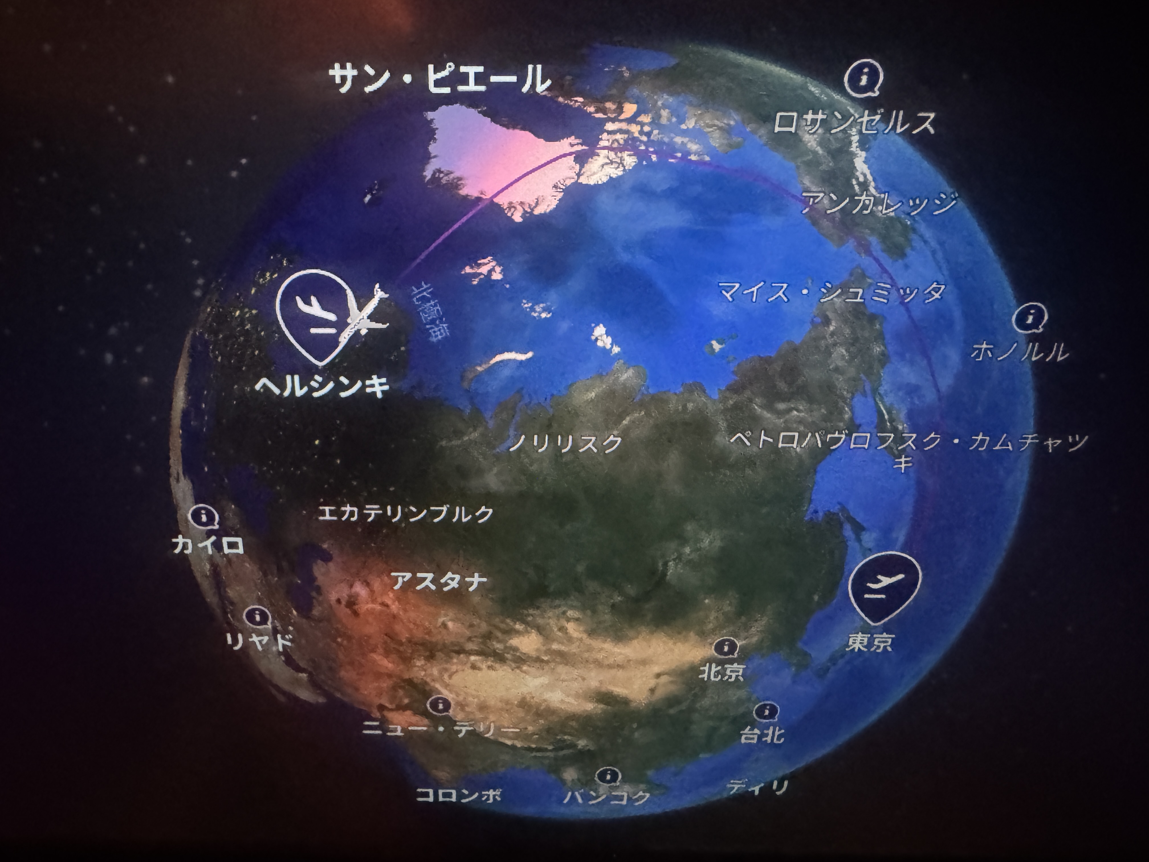 フライト中の地図表示2